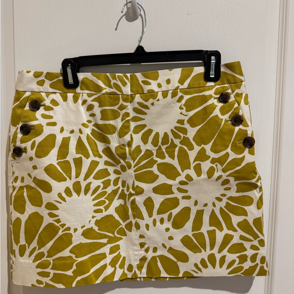 J.Crew Floral Button-Accent Mini Skirt